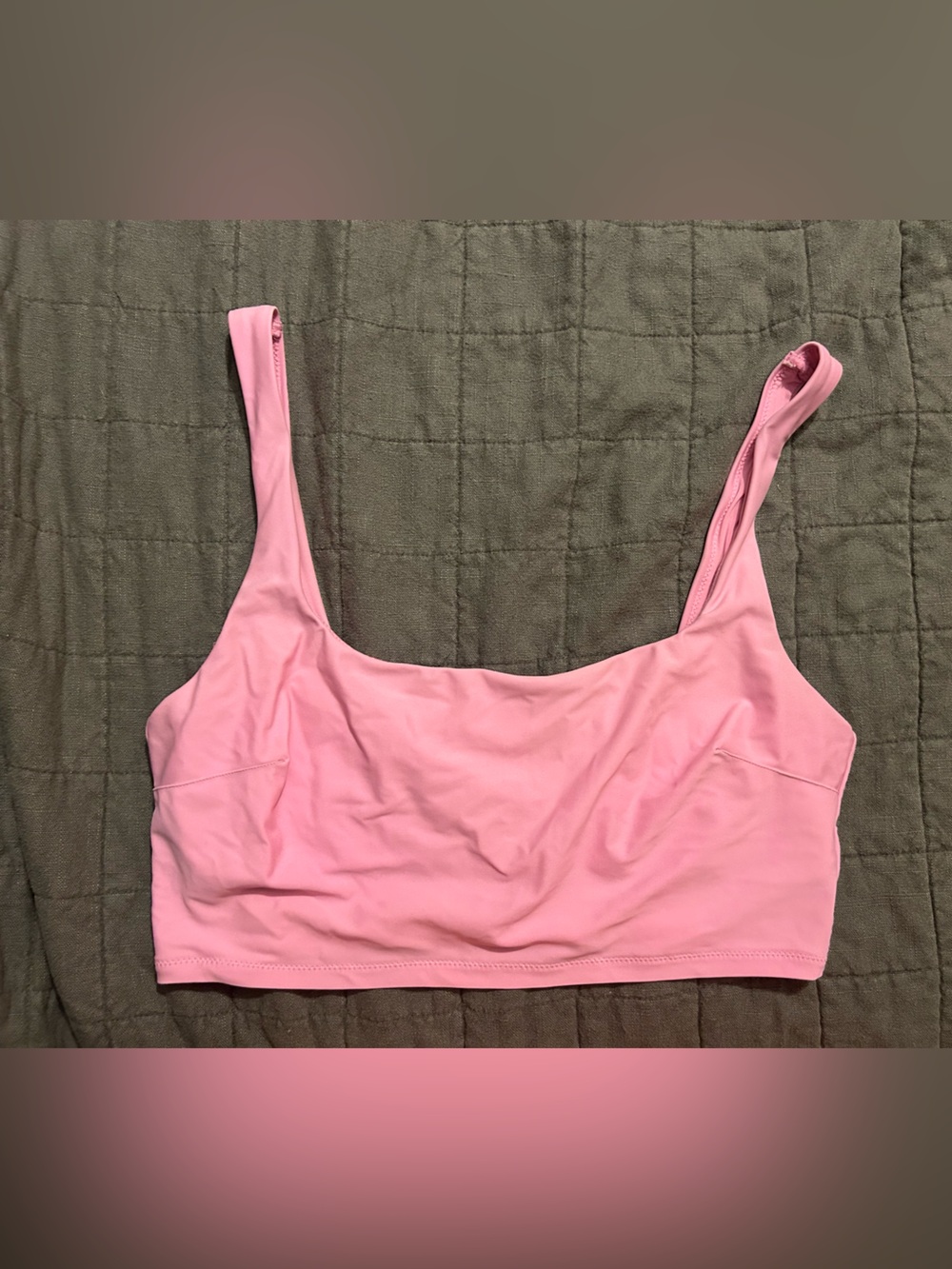 Pink Scoop Neck Swim Top